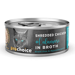 Pro Choice - ProChoice Hypo-Allergenic Sos İçinde Tavuklu ve Kalamarlı Tahılsız Kedi Konservesi 70 Gr