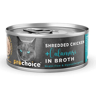 ProChoice Hypo-Allergenic Sos İçinde Tavuklu ve Kalamarlı Tahılsız Kedi Konservesi 70 Gr