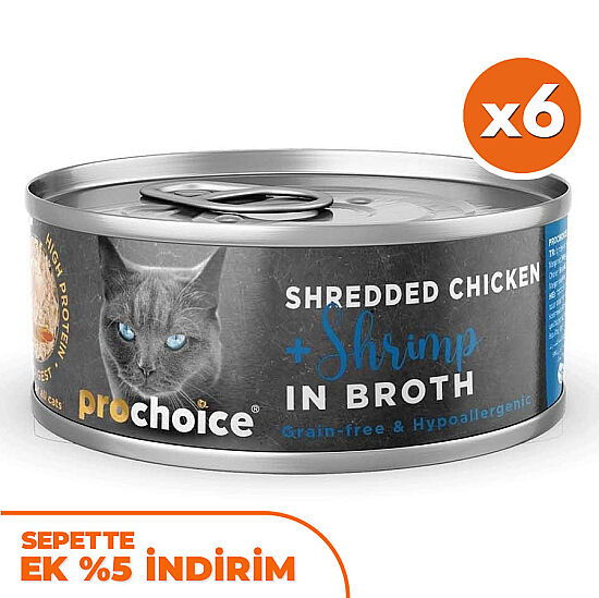 ProChoice Hypo-Allergenic Sos İçinde Tavuk ve Karides Tahılsız Kedi Konservesi 70 Gr x 6 Adet - 1