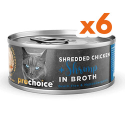 Pro Choice - ProChoice Hypo-Allergenic Sos İçinde Tavuk ve Karides Tahılsız Kedi Konservesi 70 Gr x 6 Adet
