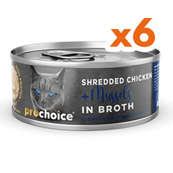 Pro Choice - ProChoice Hypo-Allergenic Sos İçinde Tavuk ve Midye Tahılsız Kedi Konservesi 70 Gr x 6 Adet
