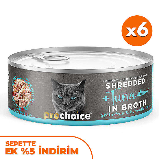 ProChoice Hypo-Allergenic Sos İçinde Ton Balıklı Tahılsız Kedi Konservesi 70 Gr x 6 Adet - 1