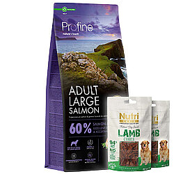Profine Adult Large Somonlu Köpek Maması 12 Kg + 2 Adet Nutri Canin Köpek Ödülü - Profine