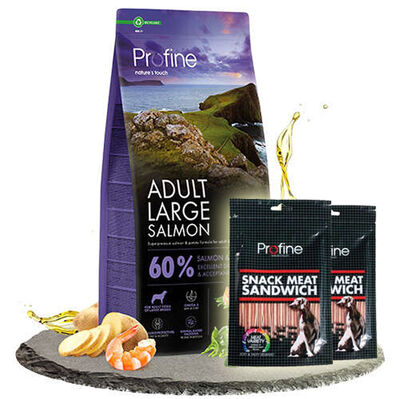 Profine Adult Large Somonlu Köpek Maması 12 Kg + 2 Adet Profine Köpek Ödülü