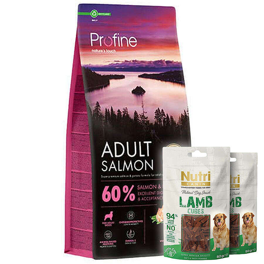 Profine Adult Somonlu Köpek Maması 12 Kg + 2 Adet Nutri Canin Köpek Ödülü