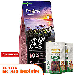 Profine Junior Large Somonlu Yavru Köpek Maması 12 Kg + 2 Adet Nutri Canin Köpek Ödülü - Profine
