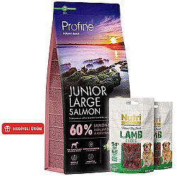 Profine Junior Large Somonlu Yavru Köpek Maması 12 Kg + 2 Adet Nutri Canin Köpek Ödülü - Profine
