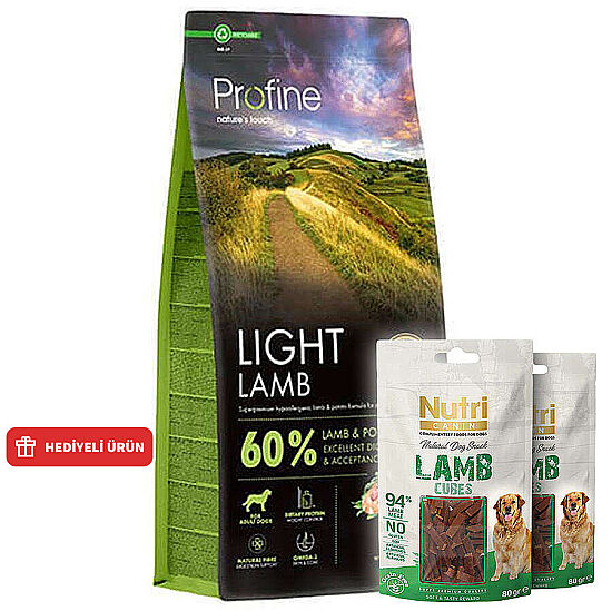 Profine Light Lamb Kuzu Etli Hipo Alerjenik Köpek Maması 12 Kg + 2 Adet Nutri Canin Köpek Ödülü - 1