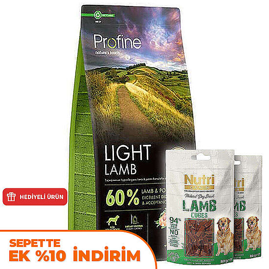 Profine Light Lamb Kuzu Etli Hipo Alerjenik Köpek Maması 12 Kg + 2 Adet Nutri Canin Köpek Ödülü - 1