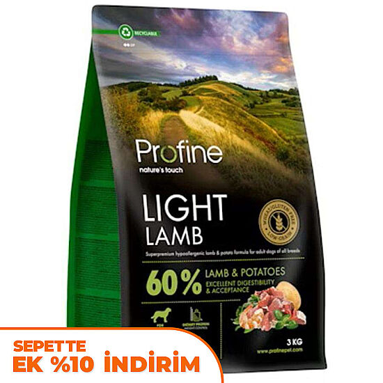 Profine Light Lamb Kuzu Etli ve Patates Hipo Alerjenik Köpek Maması 3 Kg - 1