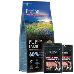 Profine Puppy Lamb Kuzu Etli Hipo Alerjenik Yavru Köpek Maması 12 Kg + 2 Adet Profine Köpek Ödülü - Profine