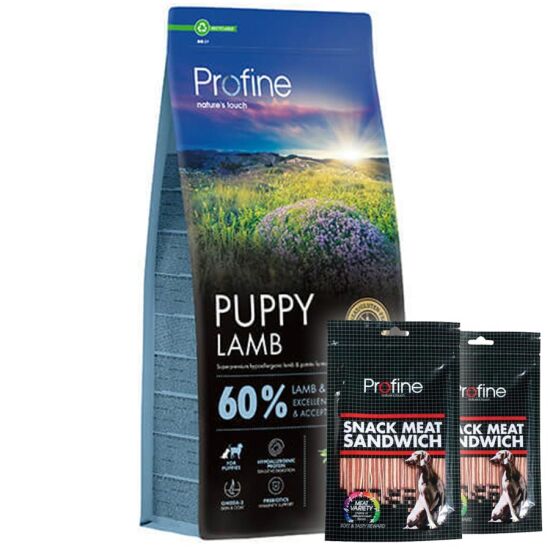Profine Puppy Lamb Kuzu Etli Hipo Alerjenik Yavru Köpek Maması 12 Kg + 2 Adet Profine Köpek Ödülü - 1