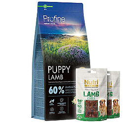 Profine Puppy Lamb Kuzu Etli Hipo Alerjenik Yavru Köpek Maması 12 Kg + 2 Adet Nutri Canin Köpek Ödülü - Profine