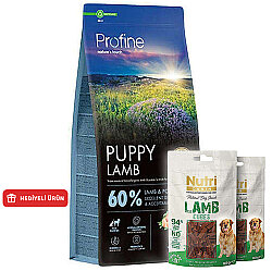 Profine Puppy Lamb Kuzu Etli Hipo Alerjenik Yavru Köpek Maması 12 Kg + 2 Adet Nutri Canin Köpek Ödülü - Profine