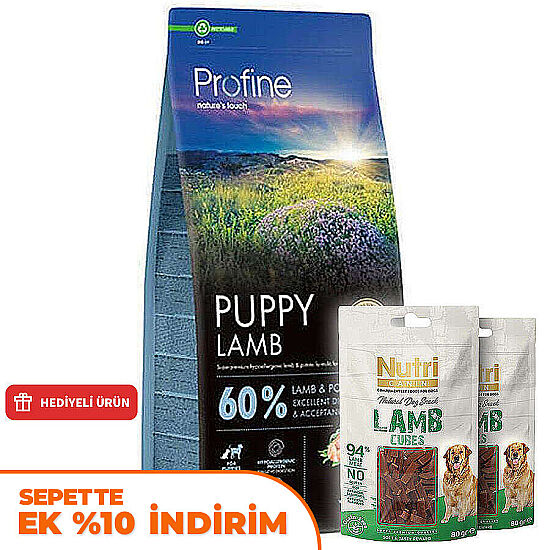 Profine Puppy Lamb Kuzu Etli Hipo Alerjenik Yavru Köpek Maması 12 Kg + 2 Adet Nutri Canin Köpek Ödülü - 1