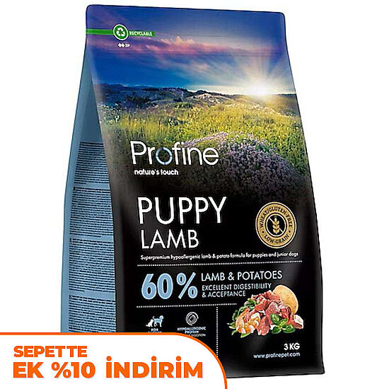 Profine Puppy Lamb ve Patates Hipo Alerjenik Yavru Köpek Maması 3 Kg - 1