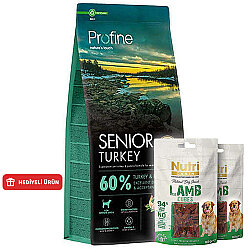 Profine Senior Hindi Eti ve Patates Yaşlı Köpek Maması 12 Kg + 2 Adet Nutri Canin Köpek Ödülü - Profine