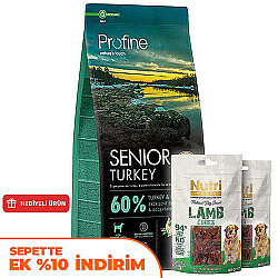Profine Senior Hindi Eti ve Patates Yaşlı Köpek Maması 12 Kg + 2 Adet Nutri Canin Köpek Ödülü - Profine