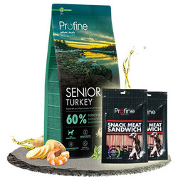 Profine - Profine Senior Hindi Eti ve Patates Yaşlı Köpek Maması 12 Kg + 2 Adet Profine Köpek Ödülü