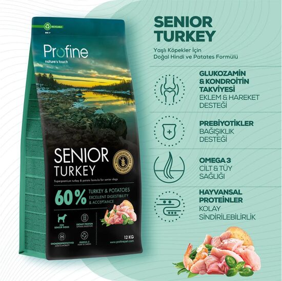 Profine Senior Hindi Eti ve Patates Yaşlı Köpek Maması 12 Kg + 2 Adet Profine Köpek Ödülü - 3