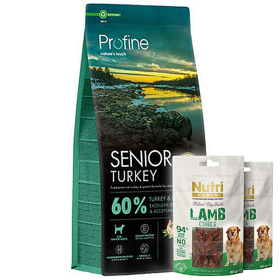 Profine Senior Hindi Eti ve Patates Yaşlı Köpek Maması 12 Kg + 2 Adet Nutri Canin Köpek Ödülü - 1