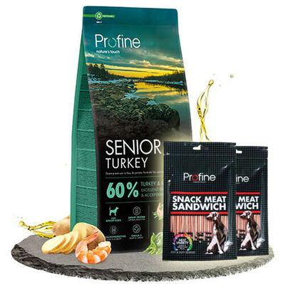 Profine Senior Hindi Eti ve Patates Yaşlı Köpek Maması 12 Kg + 2 Adet Profine Köpek Ödülü