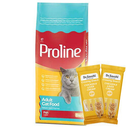 ProLine - ProLine Balıklı Yetişkin Kedi Maması 15 Kg + 5 Adet Dr Sacchi 4 lü Creamy Ödül