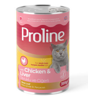 Proline Tavuk Etli ve Ciğerli Pate Et Parçalı Kedi Konservesi 395 Gr