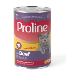 ProLine - Proline Dana Etli Sos İçinde Et Parçalı Kedi Konservesi 400 Gr