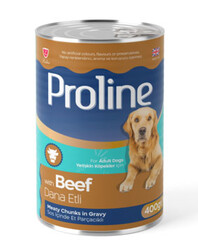 ProLine - Proline Dana Etli Soslu Et Parçalı Köpek Konservesi 400 Gr