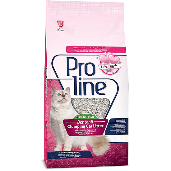 Proline Doğal Topaklanan Baby Powder Kokulu Kedi Kumu 10 Lt - 1