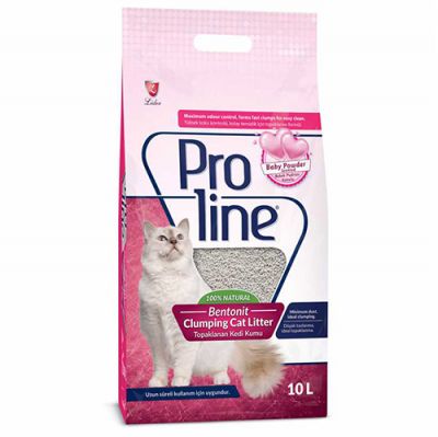 Proline Doğal Topaklanan Baby Powder Kokulu Kedi Kumu 10 Lt