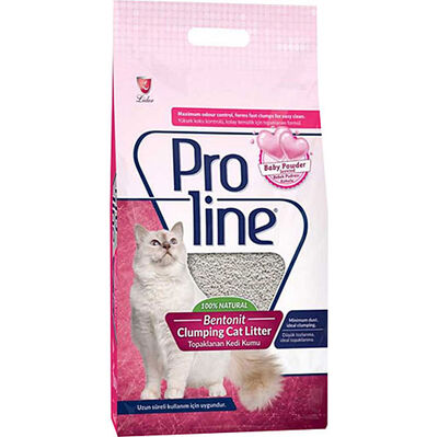 Proline Doğal Topaklanan Baby Powder Kokulu Kedi Kumu 20 Lt