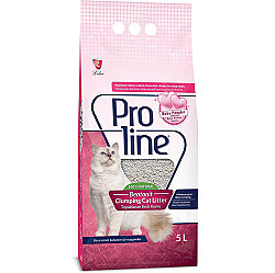 Proline Doğal Topaklanan Baby Powder Kokulu Kedi Kumu 5 Lt - ProLine