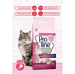 Proline Doğal Topaklanan Baby Powder Kokulu Kedi Kumu 5 Lt - 2