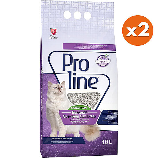 Proline Doğal Topaklanan Lavanta Kokulu Kedi Kumu 10 Lt x 2 Adet - 1