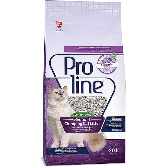 Proline Doğal Topaklanan Lavanta Kokulu Kedi Kumu 20 Lt - 1