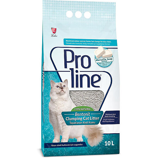 Proline Doğal Topaklanan Marsilya Kokulu Kedi Kumu 10 Lt - 1
