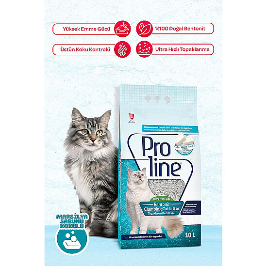 Proline Doğal Topaklanan Marsilya Kokulu Kedi Kumu 5 Lt - 2