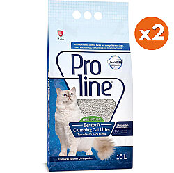 Proline Doğal Unscented Topaklanan Kokusuz Kedi Kumu 10 Lt x 2 Adet - ProLine