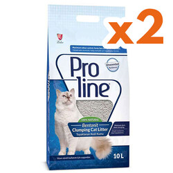 ProLine - Proline Doğal Unscented Topaklanan Kokusuz Kedi Kumu 10 Lt x 2 Adet
