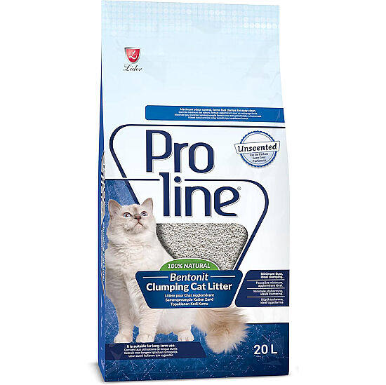 Proline Doğal Unscented Topaklanan Kokusuz Kedi Kumu 20 Lt - 1
