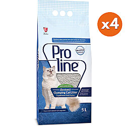 Proline Doğal Unscented Topaklanan Kokusuz Kedi Kumu 5 Lt x 4 Adet - ProLine