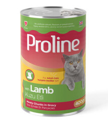 ProLine - Proline Kuzu Etli ve Sos İçinde Et Parçalı Kedi Konservesi 400 Gr