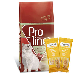 ProLine - ProLine Kuzu Etli Yetişkin Kedi Maması 15 Kg + 5 Adet Dr Sacchi 4 lü Creamy Ödül