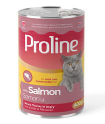 ProLine - Proline Somonlu Sos İçinde Et Parçalı Kedi Konservesi 400 Gr