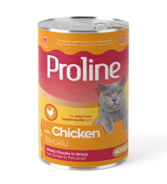 Proline Tavuk Etli Sos İçinde Et Parçalı Kedi Konservesi 400 Gr