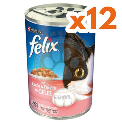 Felix Somon ve Alabalıklı Kedi Konservesi 400 Gr - (12 Adet x 400 Gr)