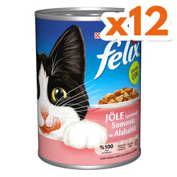 Felix - Felix Somon ve Alabalıklı Kedi Konservesi 400 Gr - (12 Adet x 400 Gr)