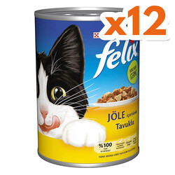 Felix Tavuklu Kedi Konservesi 400 Gr - (12 Adet x 400 Gr) - Thumbnail